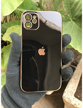 Load image into Gallery viewer, Black 6D chrome with lense silicone case for Apple Iphone 11
