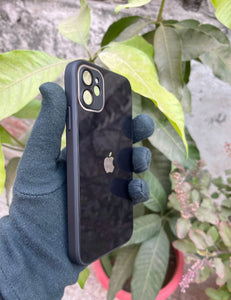 Black 9D glass camera lense premium case for Apple Iphone 12
