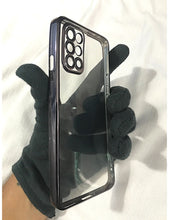 Load image into Gallery viewer, Black metallic chrome with lense transparent case for Oneplus 9R
