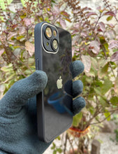 Load image into Gallery viewer, Black 9D glass camera lense premium case for Apple Iphone 13
