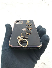 Load image into Gallery viewer, Black chrome chain silicone premium case for Apple Iphone 12
