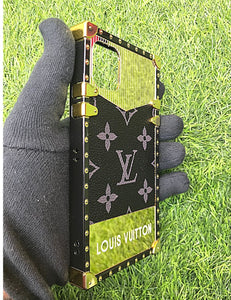BLACK LOUIS VUITTON LEATHER case for Apple Iphone 12