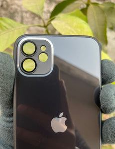 Black 9D glass camera lense premium case for Apple Iphone 12