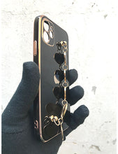 Load image into Gallery viewer, Black chrome chain silicone premium case for Apple Iphone 12
