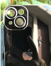 Load image into Gallery viewer, Black 6D chrome with lense silicone case for Apple Iphone 13
