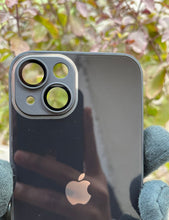 Load image into Gallery viewer, Black 9D glass camera lense premium case for Apple Iphone 13
