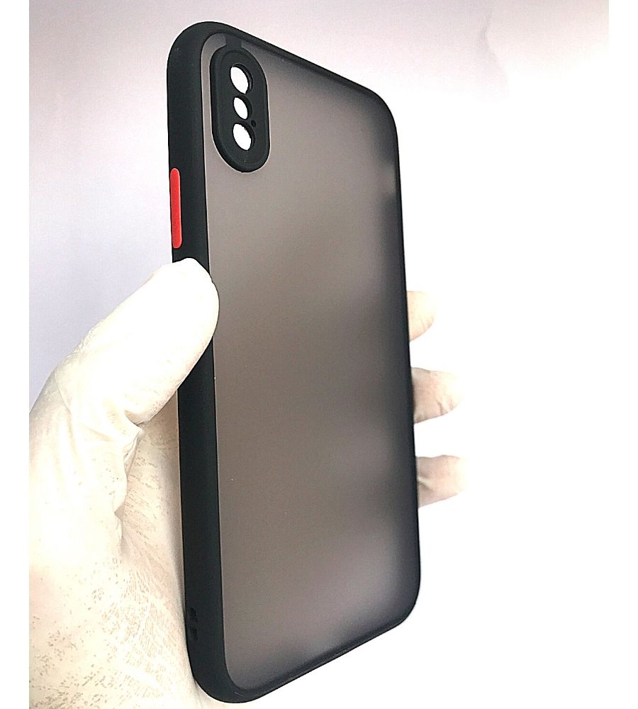 Black Camera Protector smoke case for Apple Iphone X/XS
