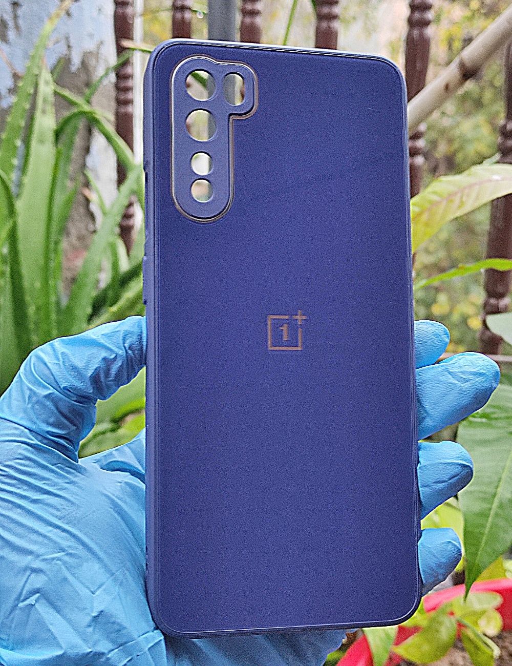 Blue glass camera protector premium case for OnePlus Nord