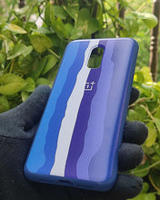Load image into Gallery viewer, Blue Rainbow silicone case for OnePlus 6T
