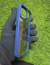 Load image into Gallery viewer, Blue metal lense transparent case for Apple Iphone 13 Pro Max
