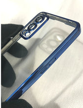 Load image into Gallery viewer, Blue metallic chrome with lense transparent case for Oneplus Nord 2
