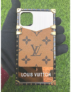 BROWN LOUIS VUITTON LEATHER case for Apple Iphone 12 – Caselolo