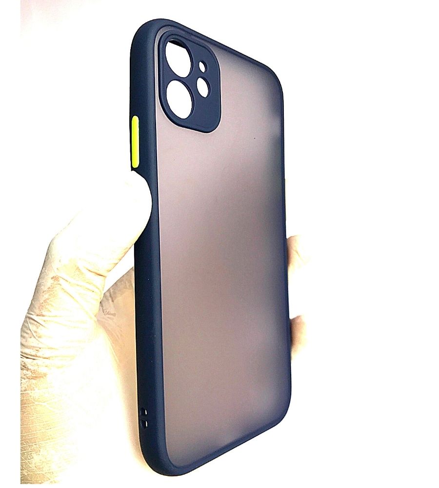 Dark Blue Camera Protector Smoke case for Apple Iphone 11