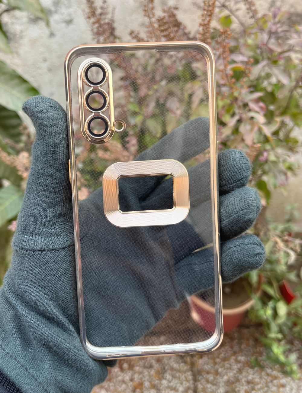 Golden CD transparent case for OnePlus Nord CE