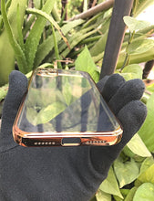 Load image into Gallery viewer, Golden metallic chrome with lense transparent case for Apple Iphone 11
