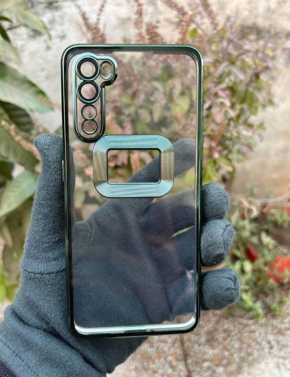 Green CD transparent case for OnePlus Nord