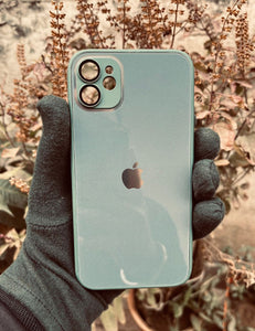 Green 9D glass camera lense premium case for Apple Iphone 11