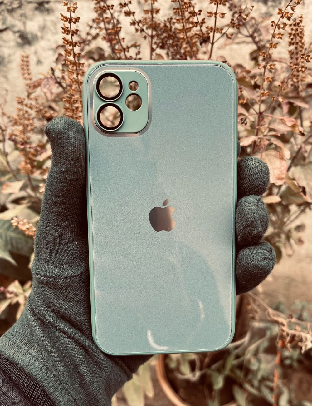 Green 9D glass camera lense premium case for Apple Iphone 11