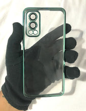 Load image into Gallery viewer, Sea Green metallic chrome with lense transparent case for Oneplus Nord 2
