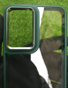 Green metal lense transparent case for OnePlus Nord 2