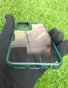 Green metal lense transparent case for OnePlus Nord 2
