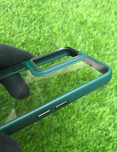 Green metal lense transparent case for OnePlus Nord 2