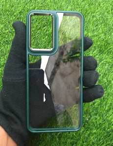 Green metal lense transparent case for OnePlus Nord 2