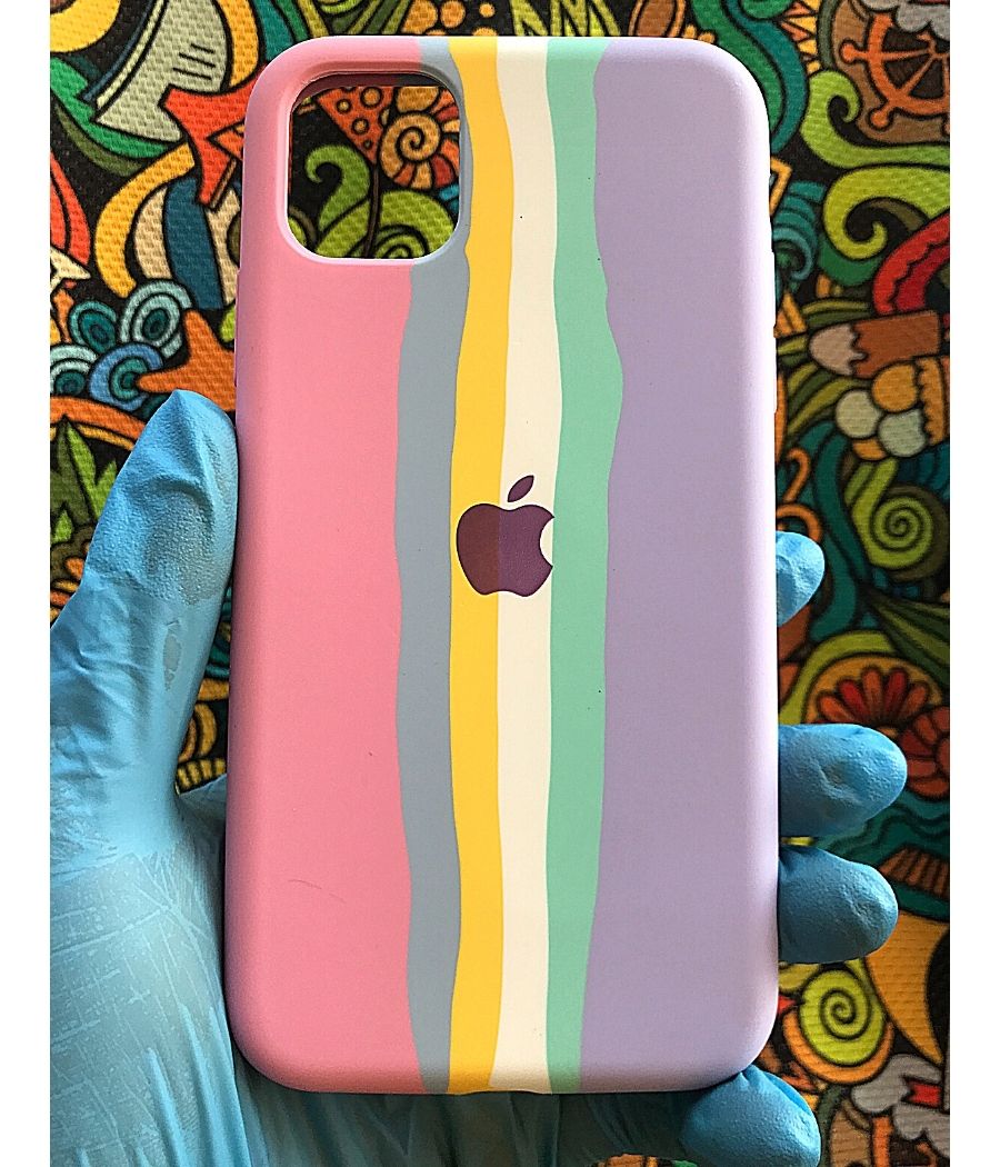 Pink Rainbow Luxury silicone case for Apple Iphone 11