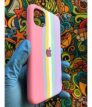 Load image into Gallery viewer, Pink Rainbow Luxury silicone case for Apple Iphone 11
