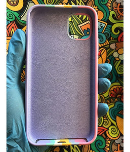 Pink Rainbow Luxury silicone case for Apple Iphone 11 PRO