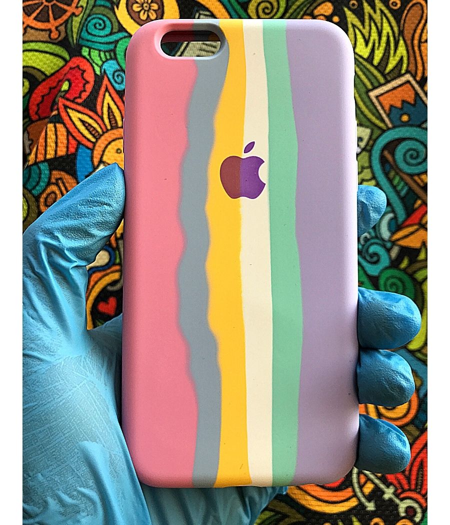 Pink Rainbow Luxury silicone case for Apple Iphone 6/6s