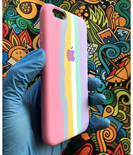 Load image into Gallery viewer, Pink Rainbow Luxury silicone case for Apple Iphone 6/6s
