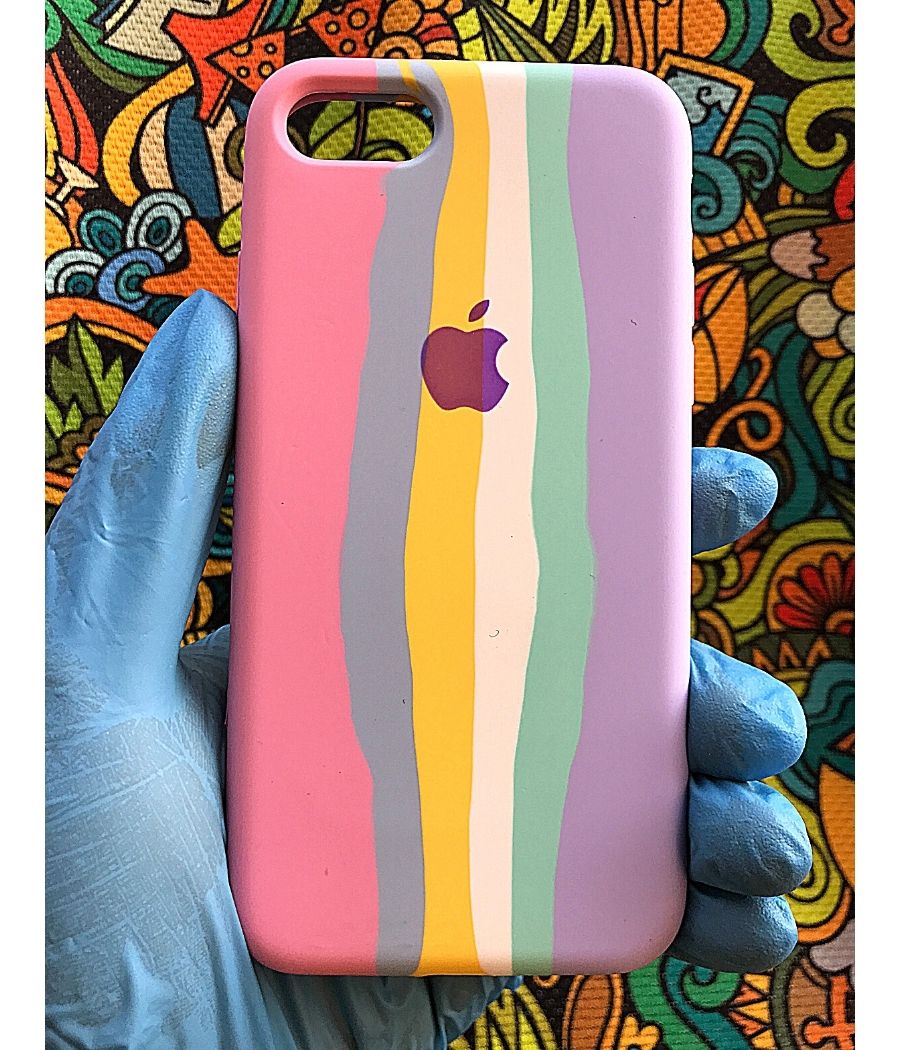 Pink Rainbow Luxury silicone case for Apple Iphone 7/8