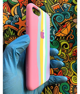 Pink Rainbow Luxury silicone case for Apple Iphone 7/8