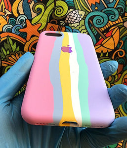 Pink Rainbow Luxury silicone case for Apple Iphone 7/8