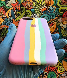 Pink Rainbow Luxury silicone case for Apple Iphone 7plus/8plus