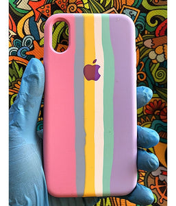 Pink Rainbow Luxury silicone case for Apple Iphone X/XS
