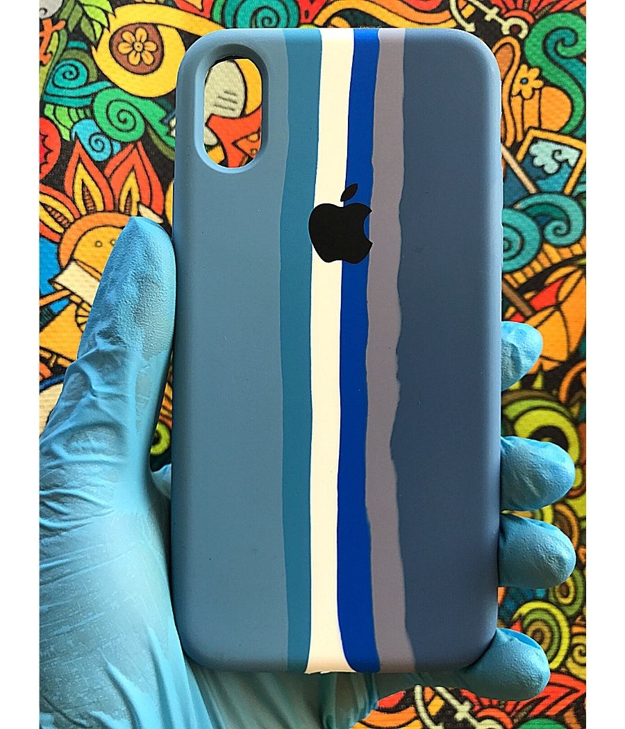 Blue Rainbow Luxury silicone case for Apple Iphone XR