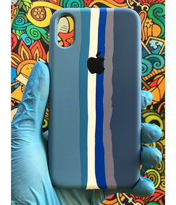 Blue Rainbow Luxury silicone case for Apple Iphone X/XS