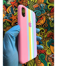 Load image into Gallery viewer, Pink Rainbow Luxury silicone case for Apple Iphone X/XS
