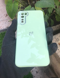 Light Green glass camera protector premium case for OnePlus Nord