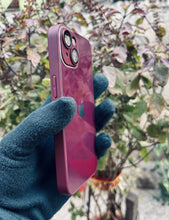 Load image into Gallery viewer, Maroon 9D glass camera lense premium case for Apple Iphone 13
