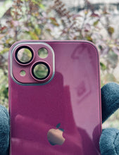 Load image into Gallery viewer, Maroon 9D glass camera lense premium case for Apple Iphone 13
