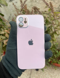 Matte Pink 9D glass camera lense premium case for Apple Iphone 11