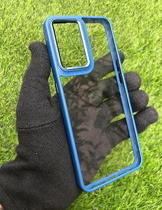 Mid Blue metal lense transparent case for OnePlus Nord 2