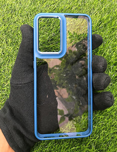 Mid Blue metal lense transparent case for OnePlus Nord 2