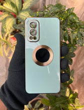 Load image into Gallery viewer, Mint Green 6D chrome logo cut silicone case for OnePlus Nord 2
