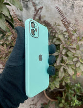 Load image into Gallery viewer, Mint Green 9D glass camera lense premium case for Apple Iphone 12
