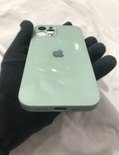 Load image into Gallery viewer, Mint Green glass camera protector premium case for Apple Iphone 12 Pro Max
