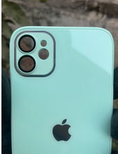Load image into Gallery viewer, Mint Green 9D glass camera lense premium case for Apple Iphone 11
